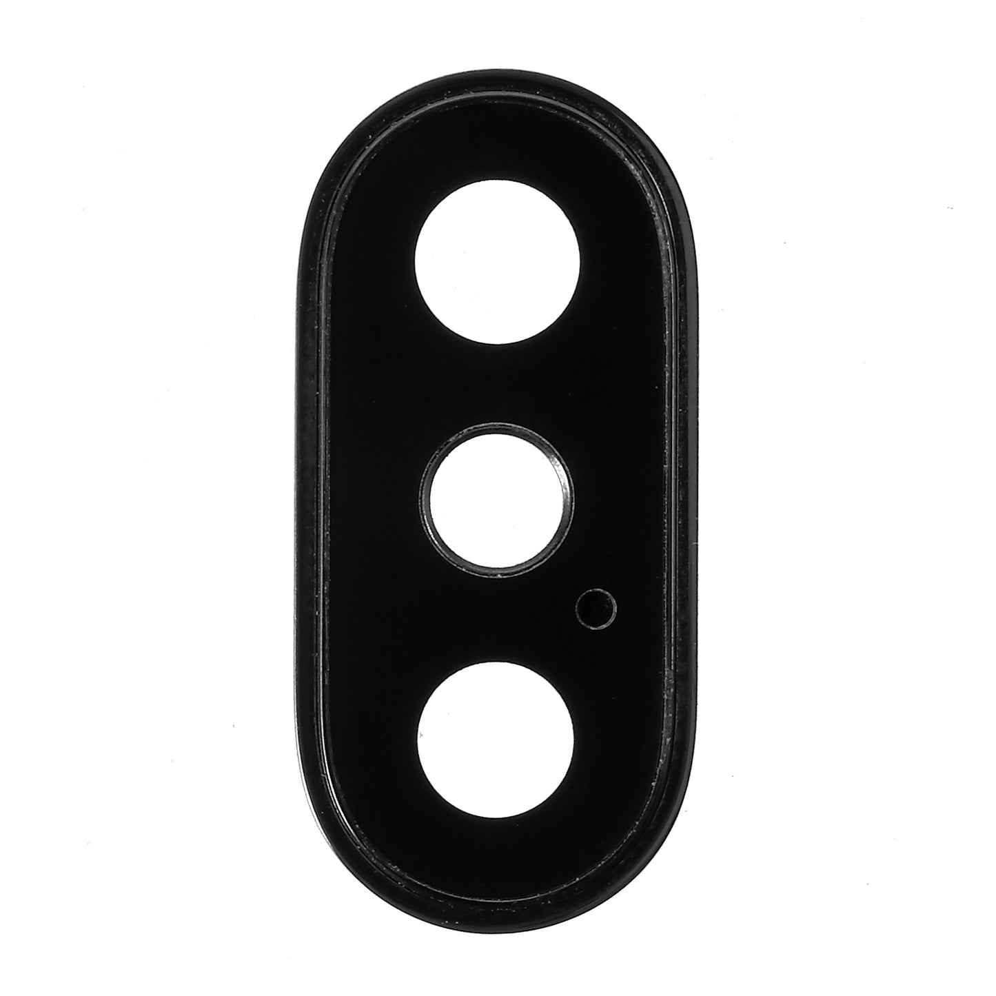 For iPhone X Back Camera Lens Ring Cover with Glass Lens - Black