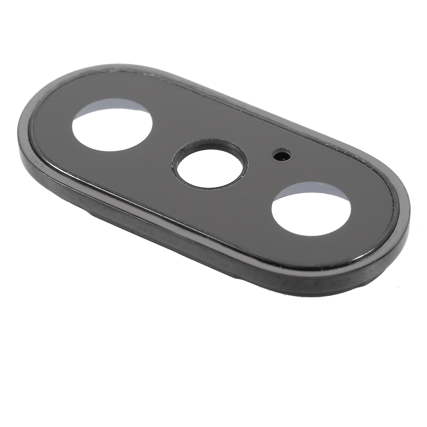 For iPhone X Back Camera Lens Ring Cover with Glass Lens - Black