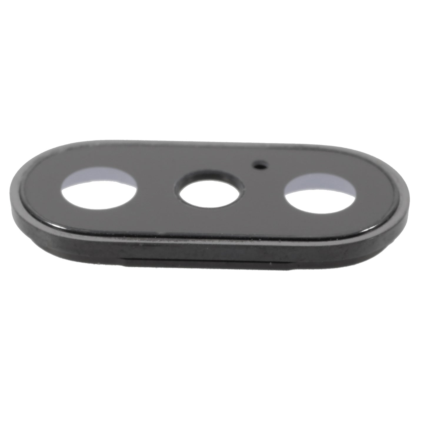 For iPhone X Back Camera Lens Ring Cover with Glass Lens - Black