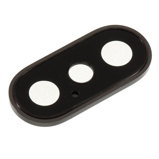 For iPhone XS / XS Max Back Camera Lens Ring Cover with Glass Lens - Grey