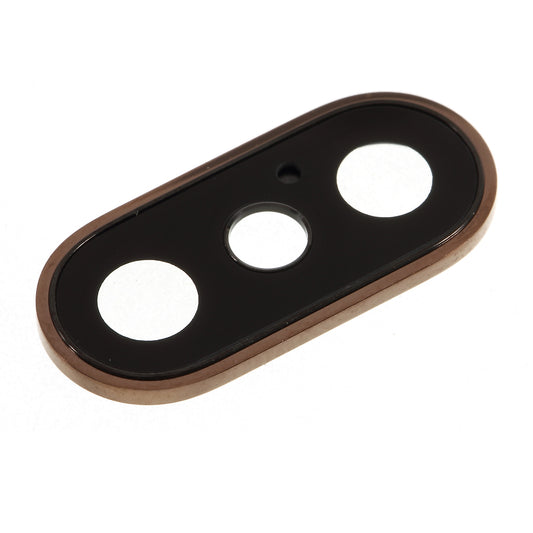 For iPhone XS / XS Max Back Camera Lens Ring Cover with Glass Lens - Gold