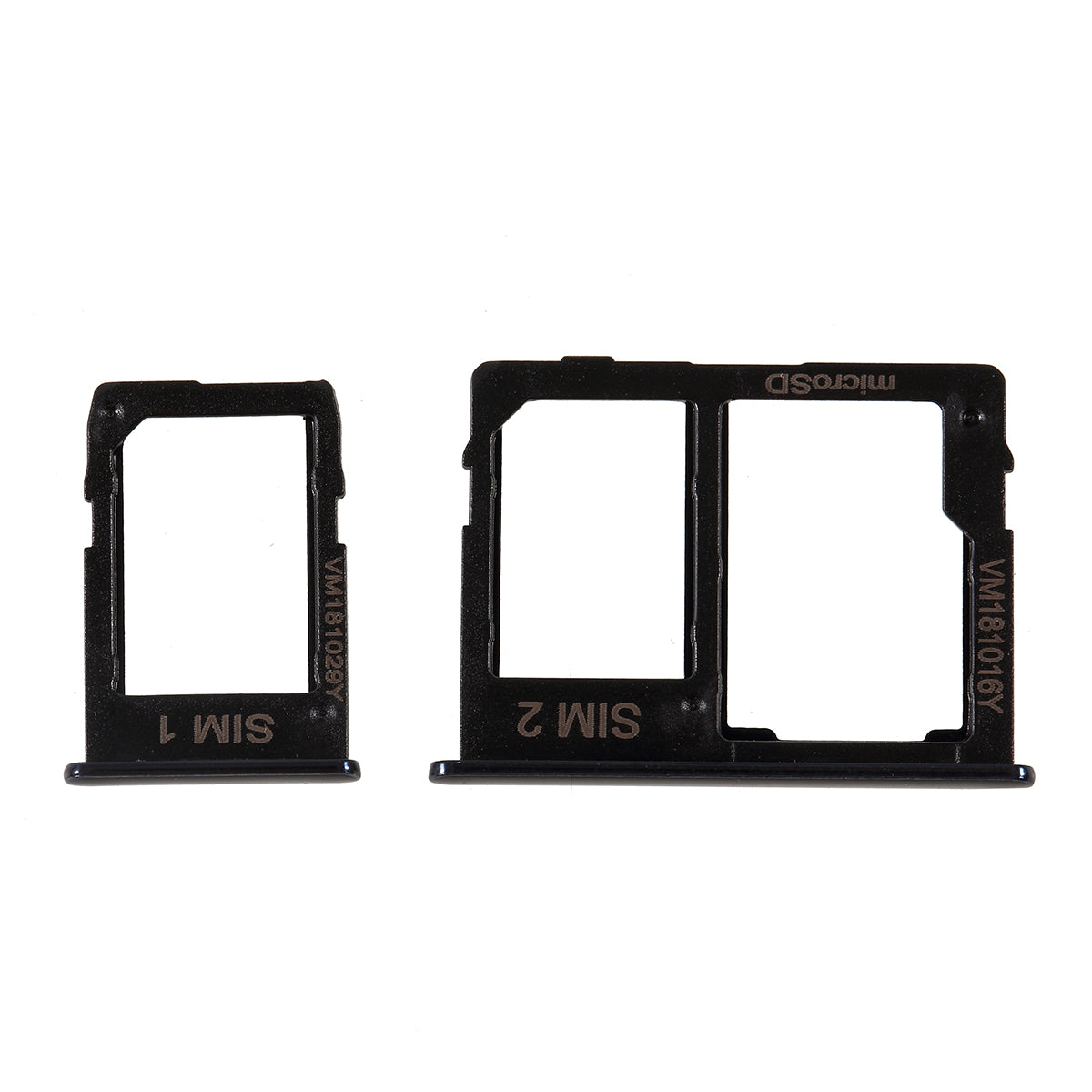 OEM SIM1 + SIM2/Micro SD Card Tray Slots Part for Samsung Galaxy J4 Plus / J6 Plus - Black