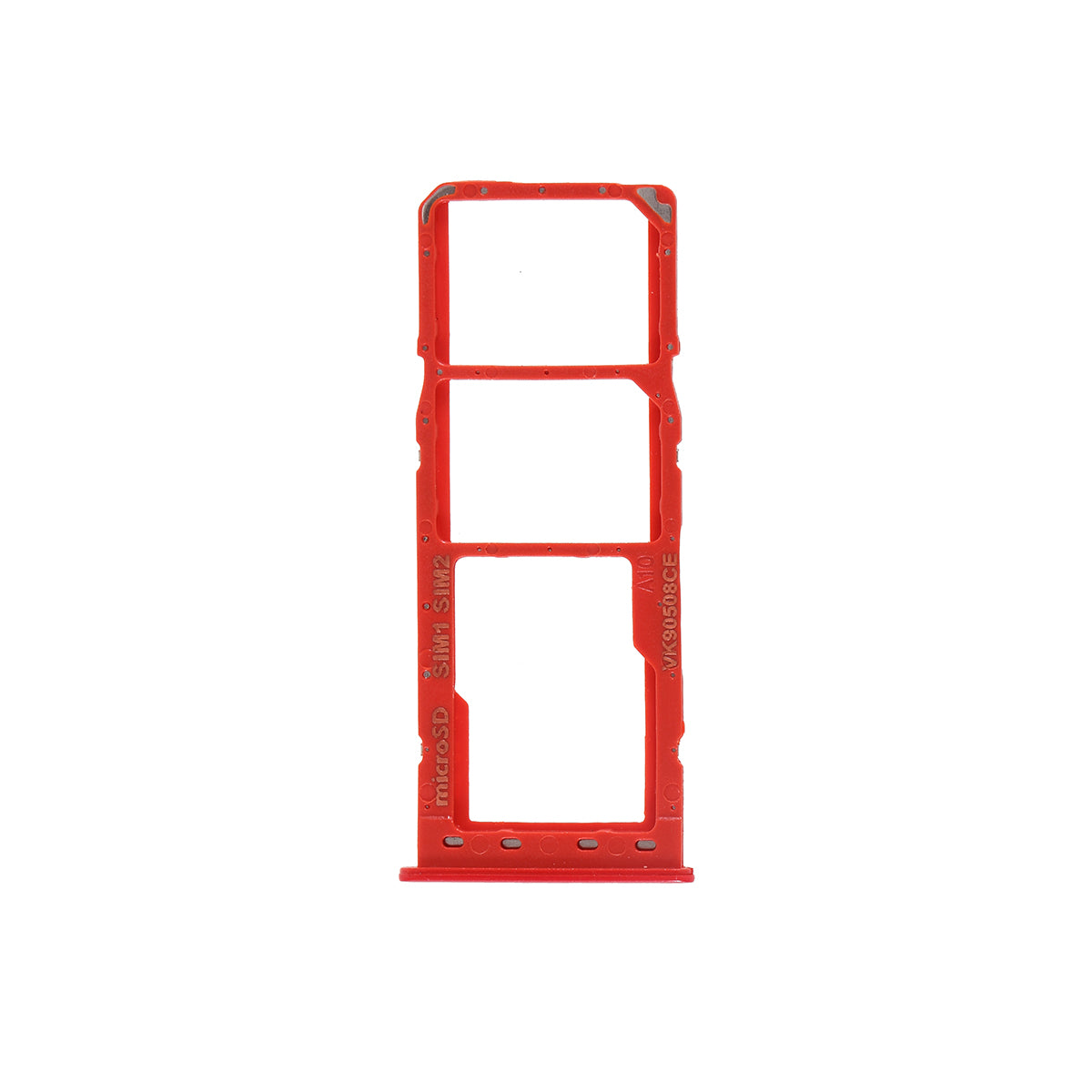 OEM Dual SIM Micro SD Card Tray Holder Replacement for Samsung Galaxy A10 SM-A105 - Red