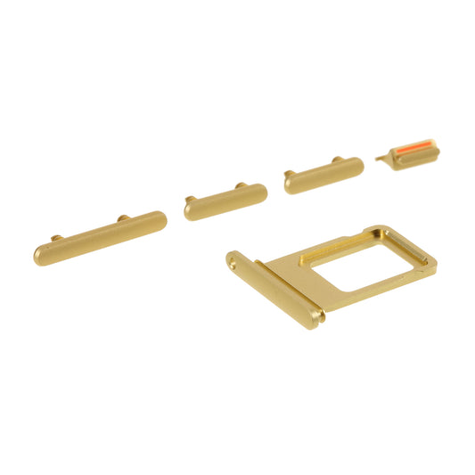OEM 5Pcs/Set Side Button Set for Apple iPhone 11 6.1 inch (Mute / Power / Volume Buttons + SIM Card Tray) - Yellow
