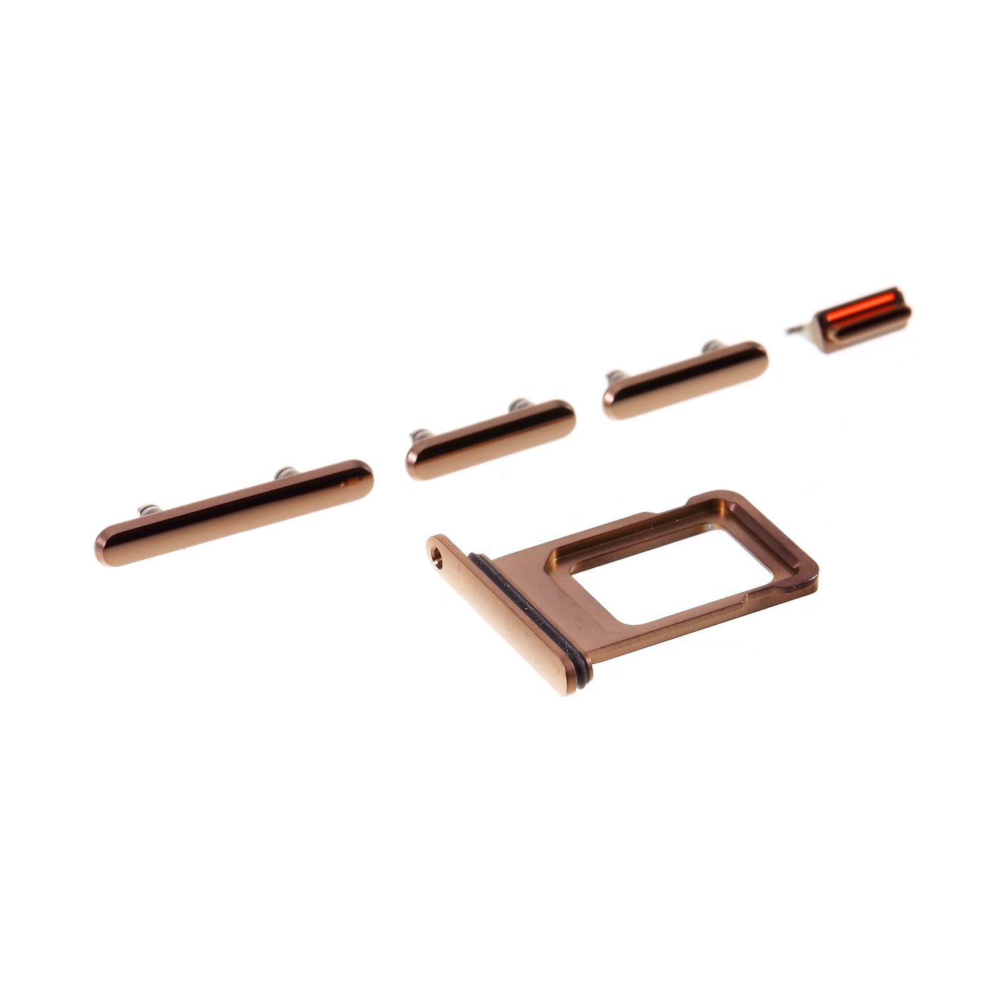 OEM 5Pcs/Set Side Button Set for iPhone 11 Pro Max 6.5 inch (Mute / Power / Volume Buttons + SIM Card Tray) - Gold