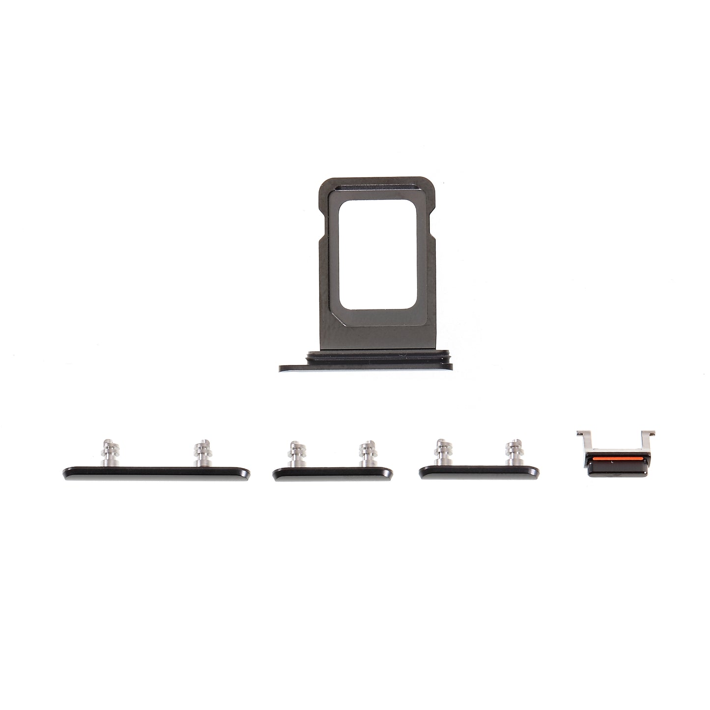 OEM 5Pcs/Set Side Button Set for iPhone 11 Pro Max 6.5 inch (Mute / Power / Volume Buttons + SIM Card Tray) - Grey