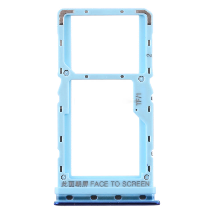 OEM Dual SIM Card Tray Holder Replace Part for Xiaomi Mi CC9e / Mi A3 - Blue