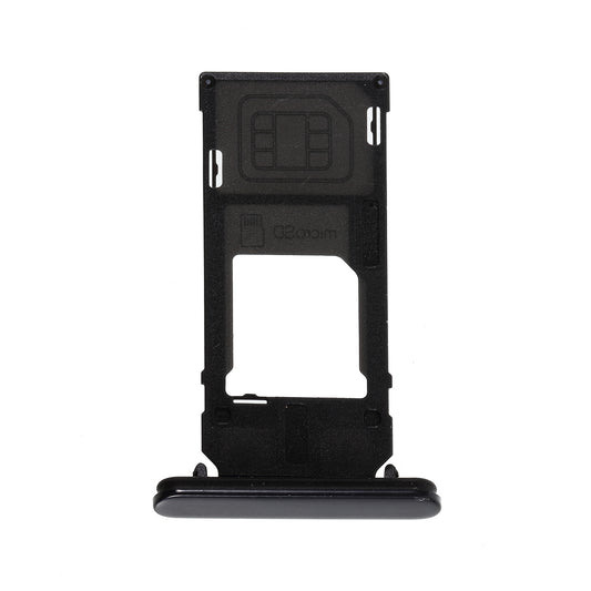 OEM SIM+SD Card Tray Holder Replacement Part for Sony Xperia X Compact - Black