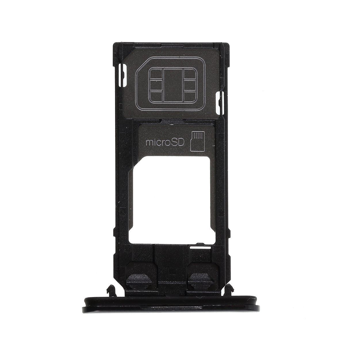 OEM SIM+SD Card Tray Holder Replacement Part for Sony Xperia X Compact - Black