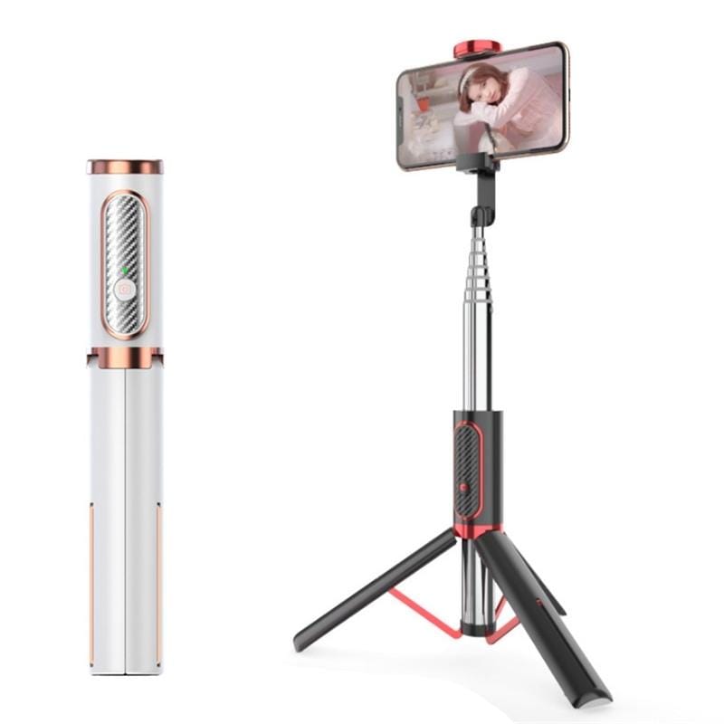 M18 Portable Selfie Stick Remote Control Mobile Phone Holder (White)
