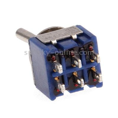 5 x Chrome DPDT 2-Way Guitar Pickup Toggle ON ON Switches (Blue)