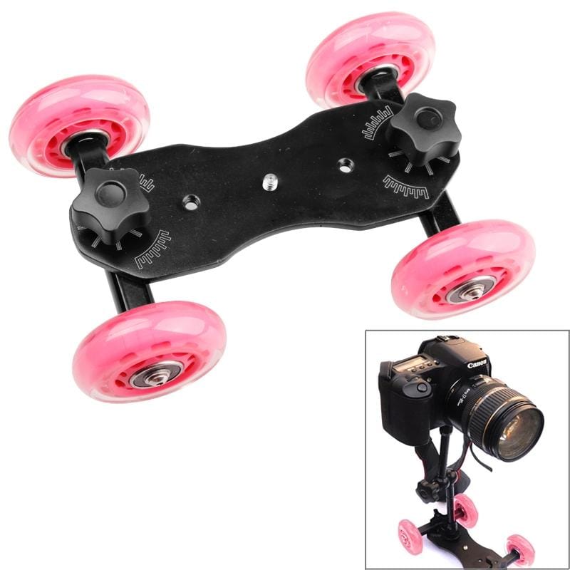 DEBO IV Video Slider Track Dolly Car for DSLR Camera / Canon 5D2 (Pink)