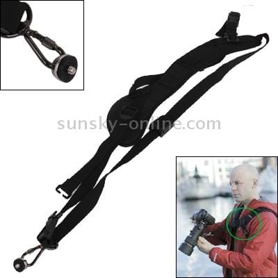 Safe & Fast Quick Rapid Camera Single Sling Strap with Strap Underarm Stabilizer (Black)