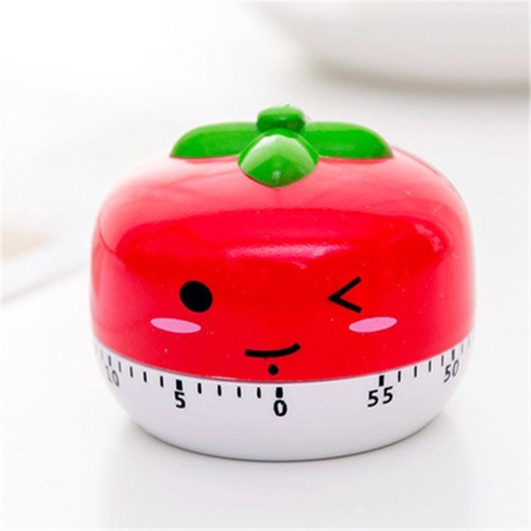 Creative Cartoon Fruit Shape Multi-Function Rotary Timer Learning Work Efficiency Time Manager (Tomato)