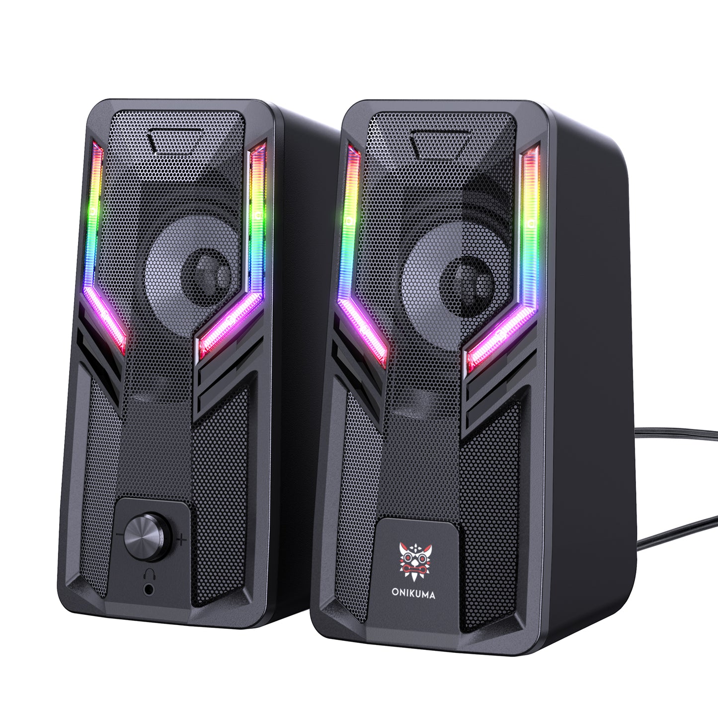Uniqkart G6 Laptop Notebook Computer Speaker USB Wired Powered Multimedia Speaker 3D Sound Effect with Atmosphere Lights
