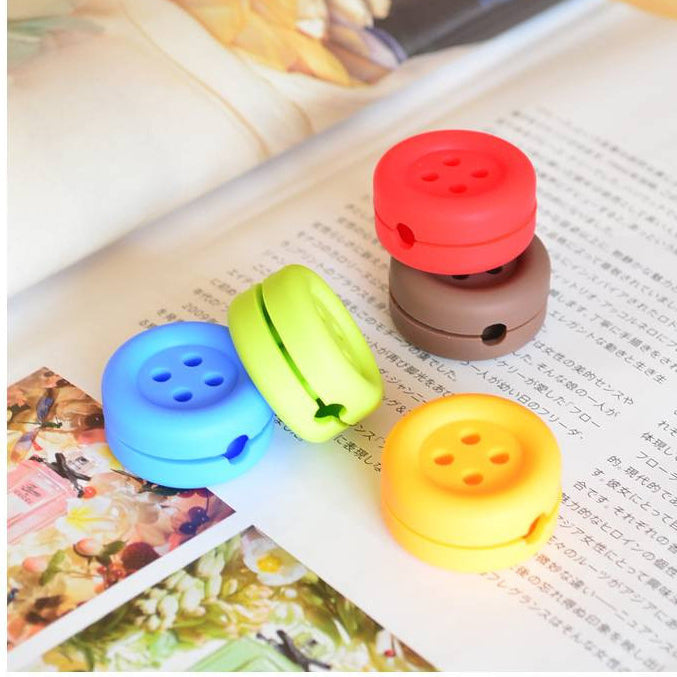 Cute Button Style Earphone Cable Winder Organizer