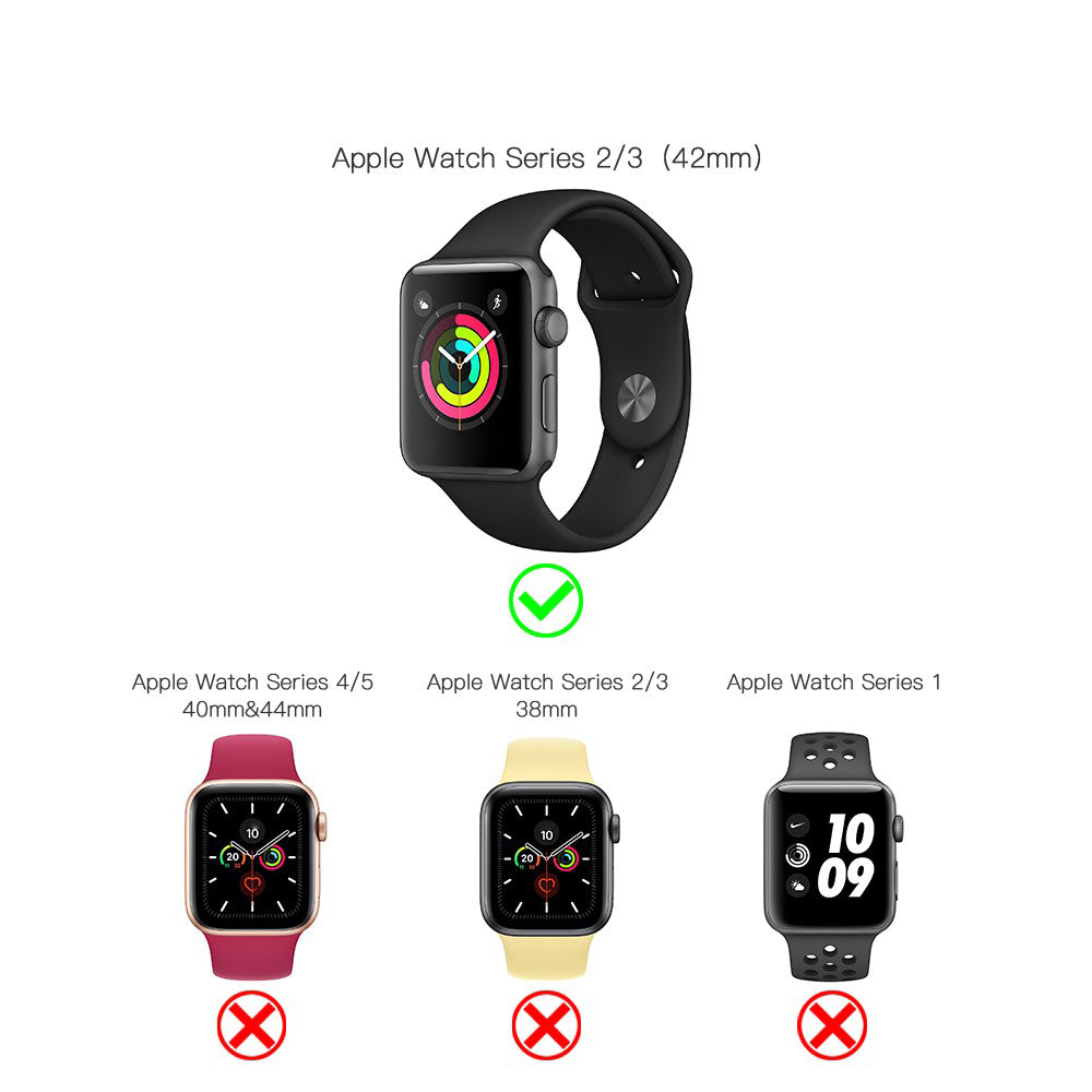 SHELLBOX Silicone Watch Band+Waterproof Cover for Apple Watch Series 3 / 2 42mm