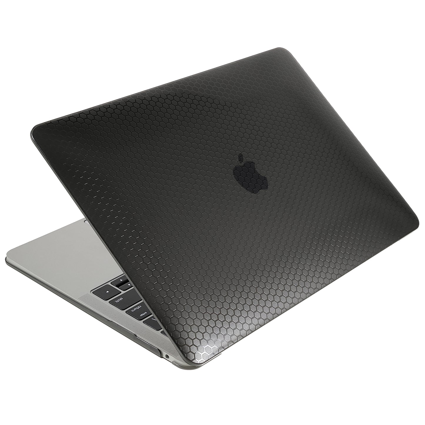Honeycomb Texture Ultra-thin Laptop Protective Case Hard PC Notebook Shell Cover for MacBook Air 13.3-inch (A1369/A1466) - Black