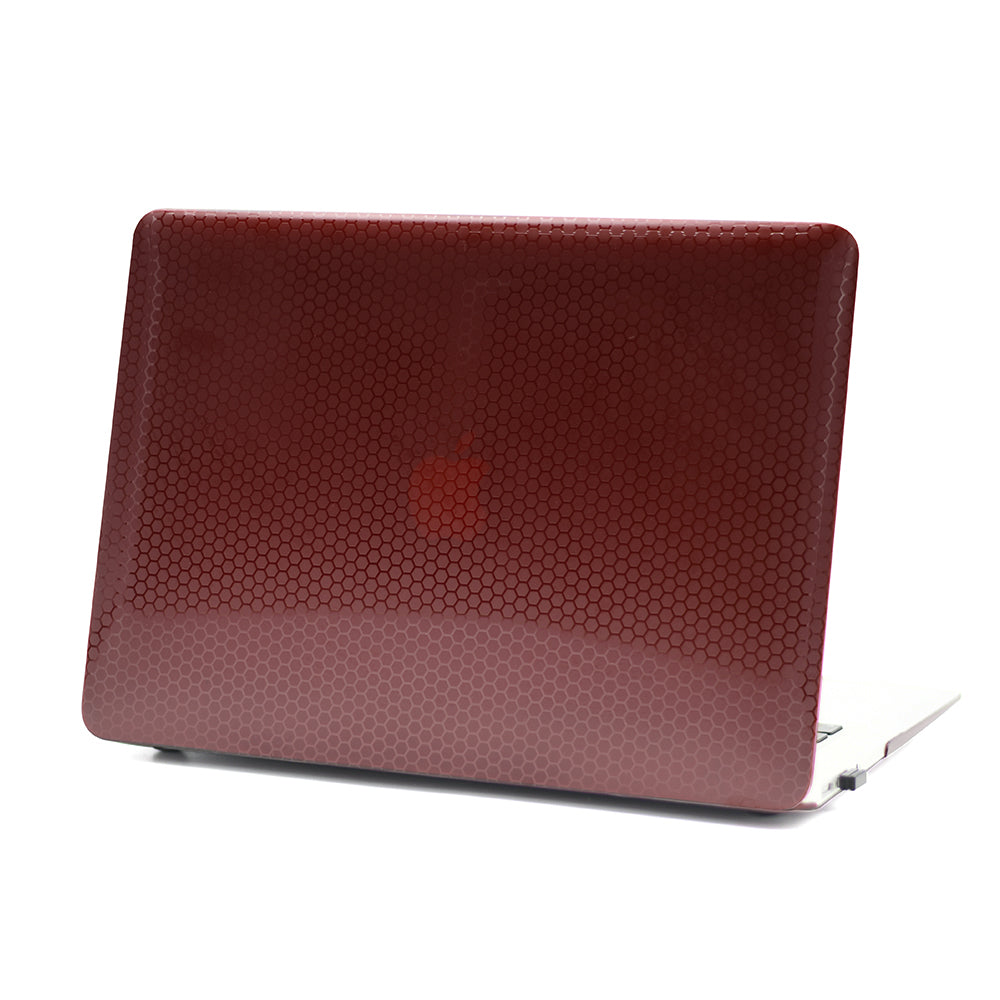 Honeycomb Texture Ultra-thin Laptop Protective Case Hard PC Notebook Shell Cover for MacBook Air 13.3-inch (A1369/A1466) - Red