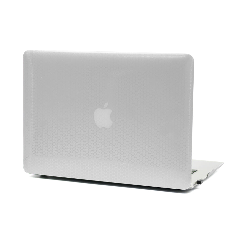 Honeycomb Texture PC Protective Cover Ultra-thin Laptop Case for MacBook Air 13.3-inch with Retina Display A2179 (2020)/A1932/A2337 - Transparent