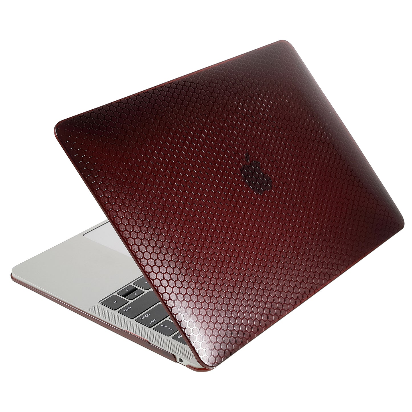 Honeycomb Texture PC Protective Cover Ultra-thin Laptop Case for MacBook Air 13.3-inch with Retina Display A2179 (2020)/A1932/A2337 - Red
