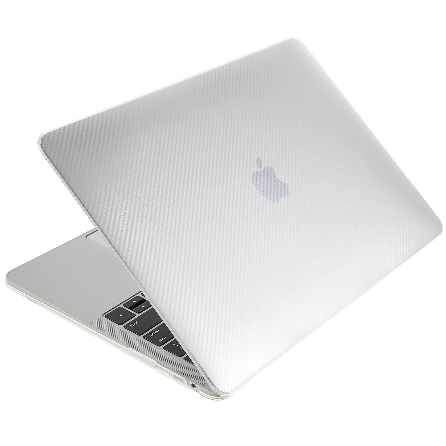 Carbon Fiber Texture Laptop Case Full Protection PC Shell for MacBook Air 13.3-inch (A1369/A1466) - Transparent