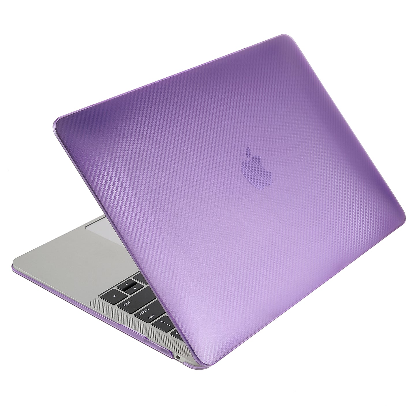Carbon Fiber Texture Front and Back PC Laptop Protector Case for MacBook Air 13.3-inch with Retina Display A2179 (2020)/A1932/A2337 - Purple