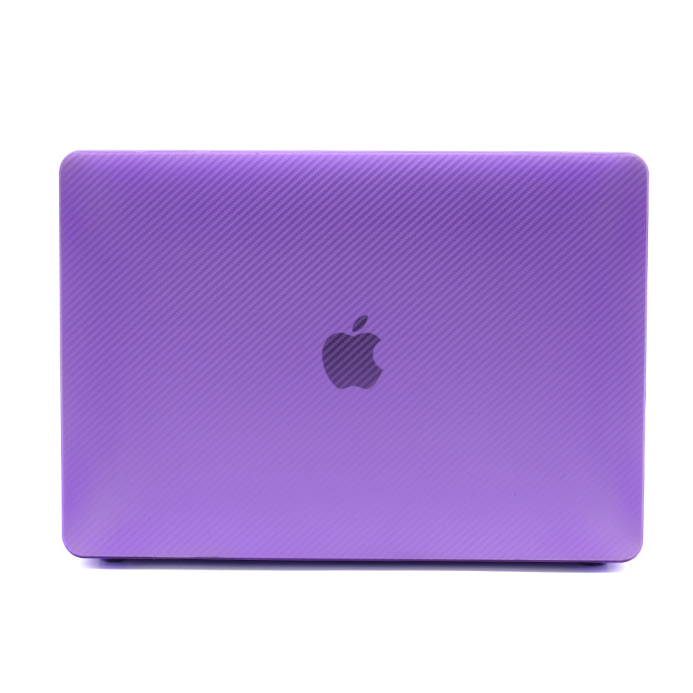 Carbon Fiber Texture Front and Back PC Laptop Protector Case for MacBook Air 13.3-inch with Retina Display A2179 (2020)/A1932/A2337 - Purple