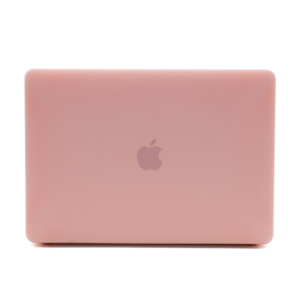Carbon Fiber Texture Front and Back PC Laptop Protector Case for MacBook Air 13.3-inch with Retina Display A2179 (2020)/A1932/A2337 - Pink