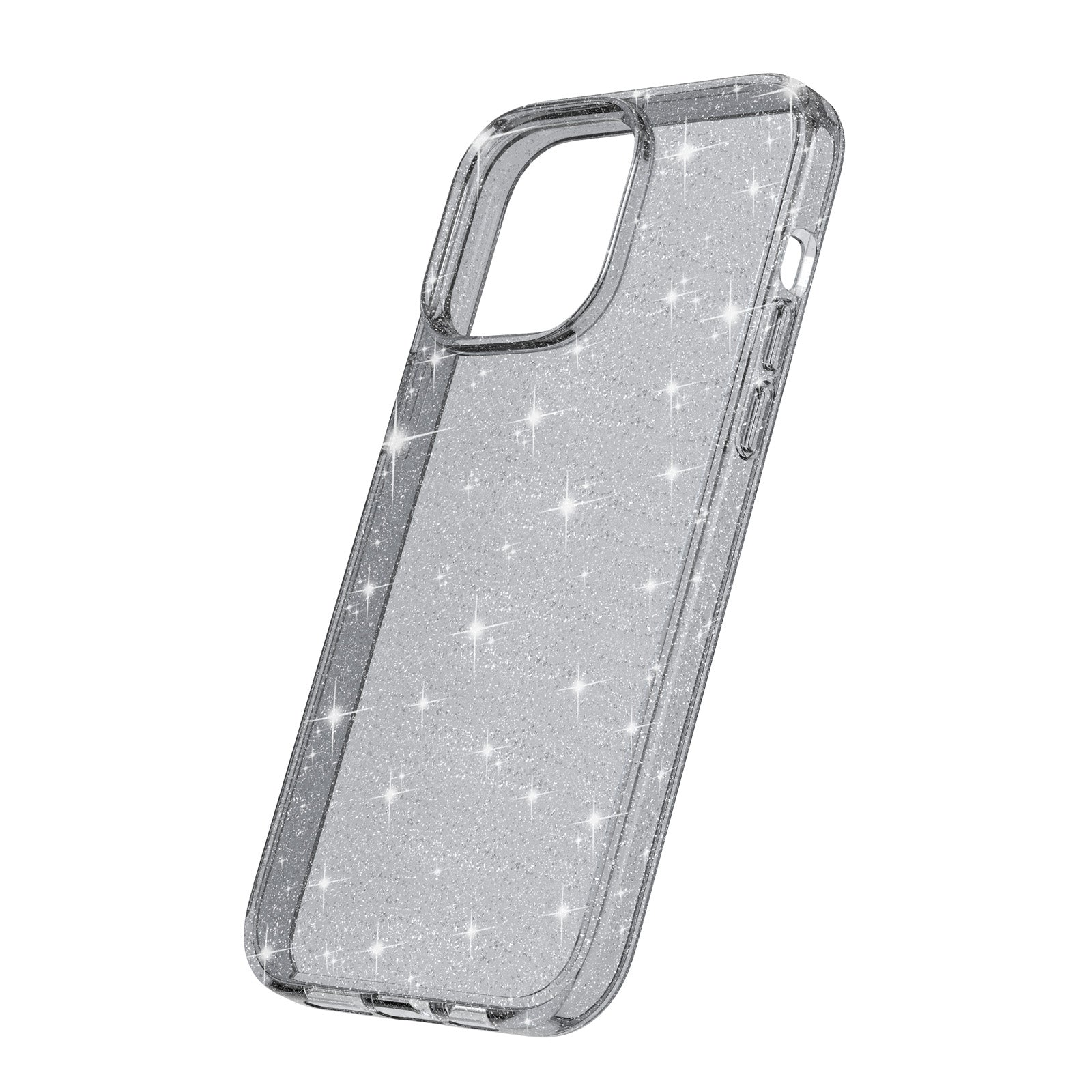 Uniqkart for iPhone 15 Pro Sparkly Glitter Anti-Scratch Case Hard PC + Soft TPU Phone Cover - Grey