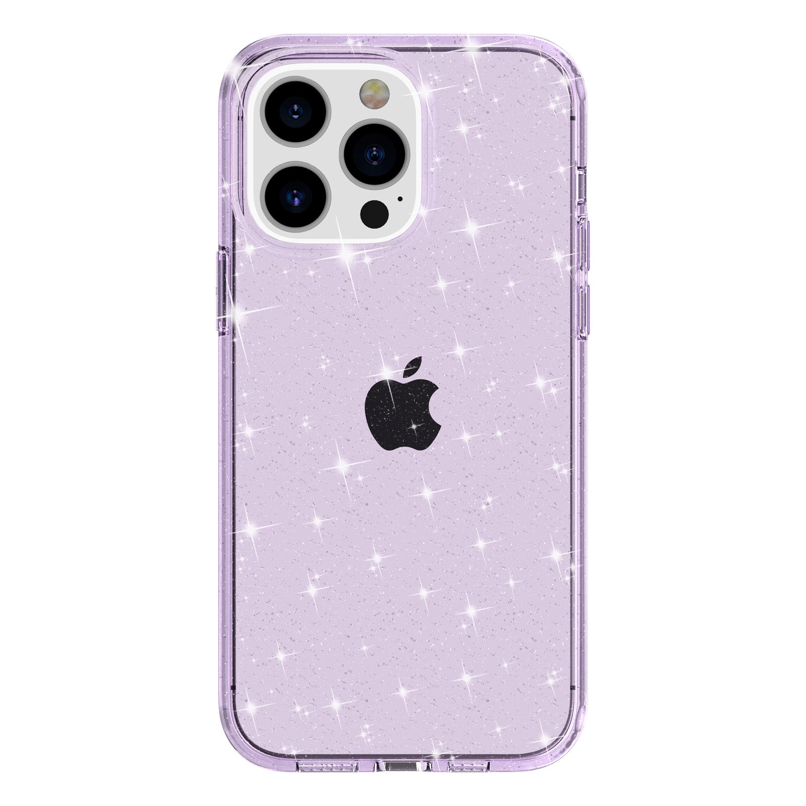 Uniqkart for iPhone 15 Pro Sparkly Glitter Anti-Scratch Case Hard PC + Soft TPU Phone Cover - Purple