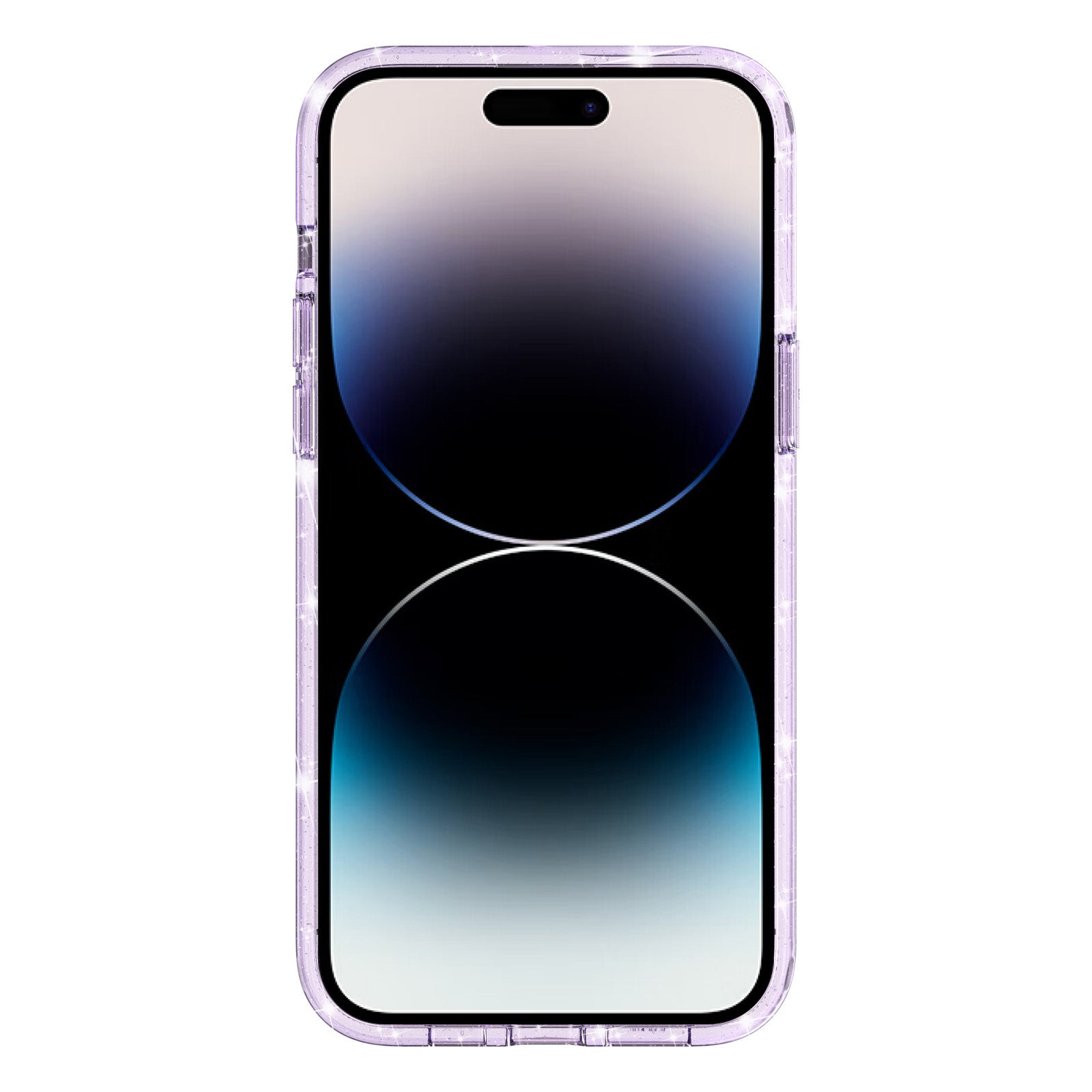 Uniqkart for iPhone 15 Pro Sparkly Glitter Anti-Scratch Case Hard PC + Soft TPU Phone Cover - Purple