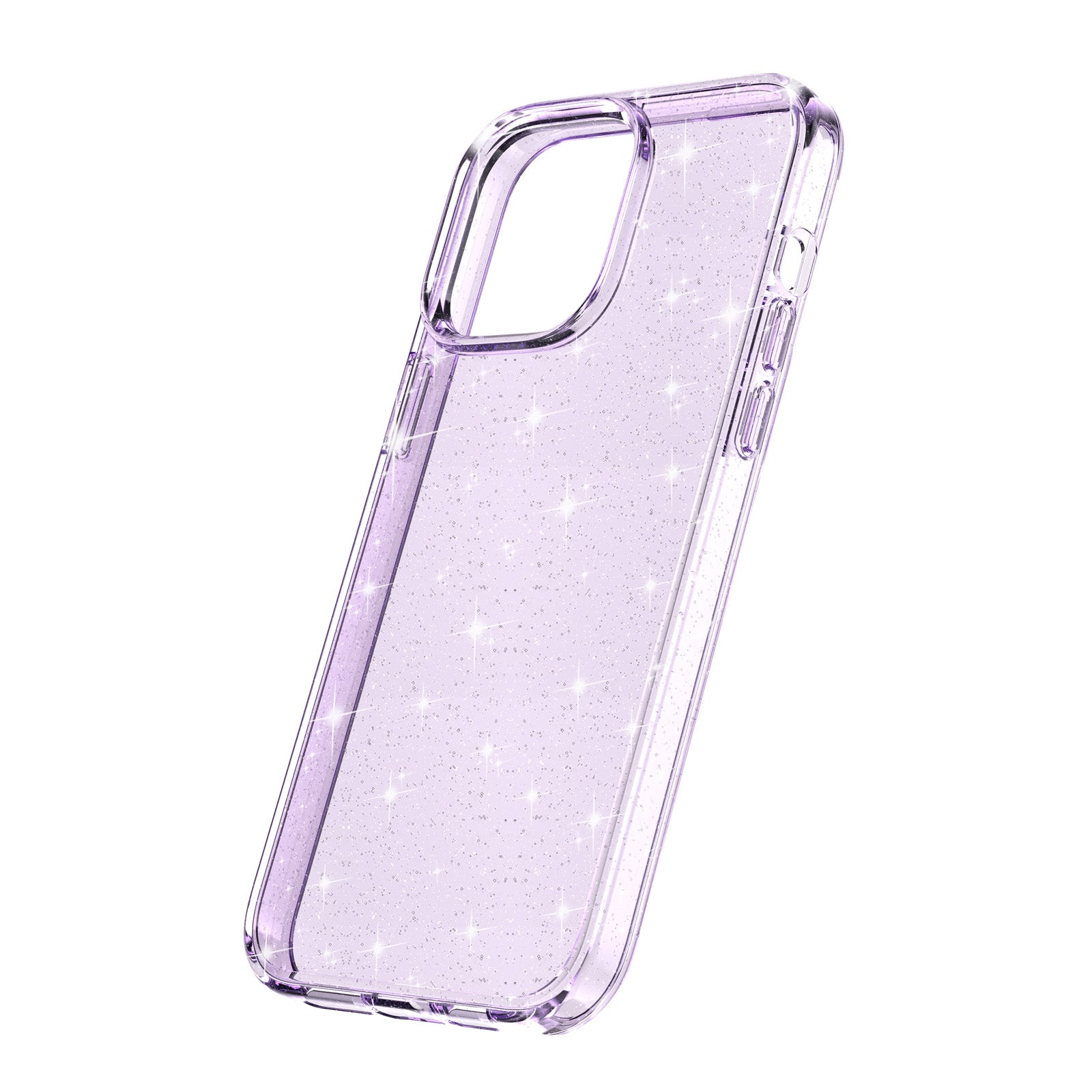 Uniqkart for iPhone 15 Pro Sparkly Glitter Anti-Scratch Case Hard PC + Soft TPU Phone Cover - Purple