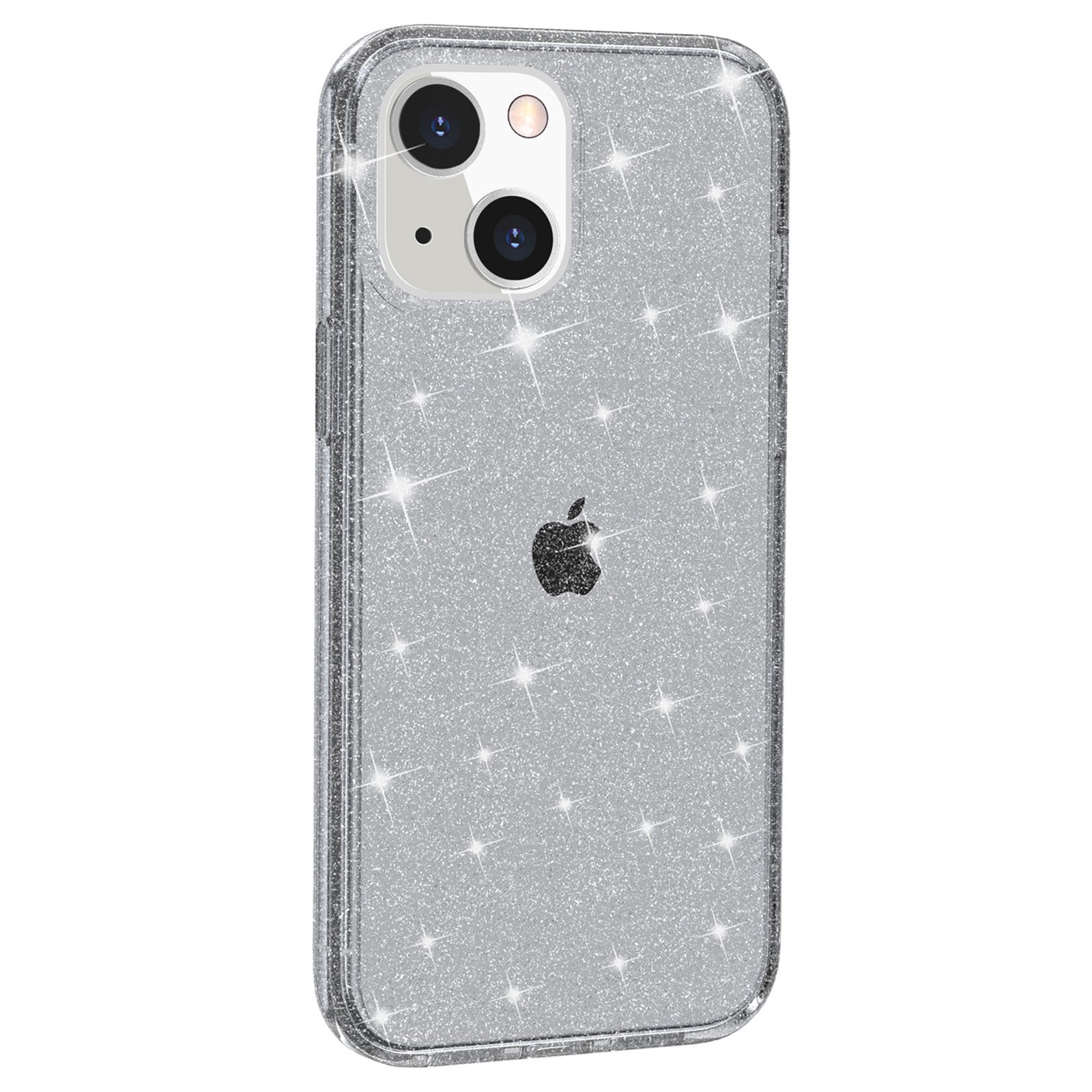 Uniqkart for iPhone 15 Bump Proof Protective Case Sparkly Glitter Hard PC + Soft TPU Phone Cover - Grey