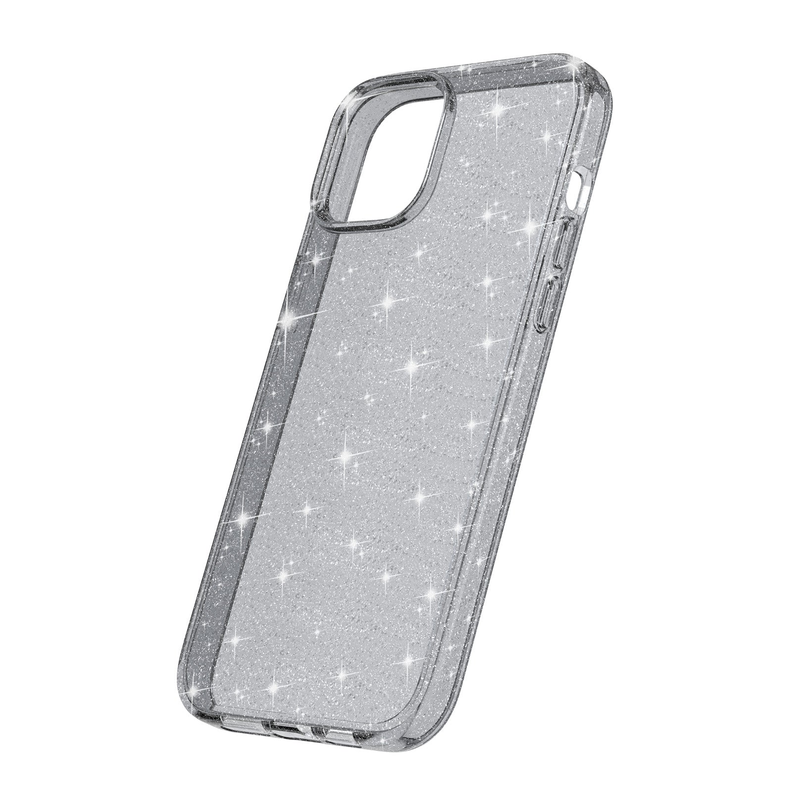 Uniqkart for iPhone 15 Bump Proof Protective Case Sparkly Glitter Hard PC + Soft TPU Phone Cover - Grey