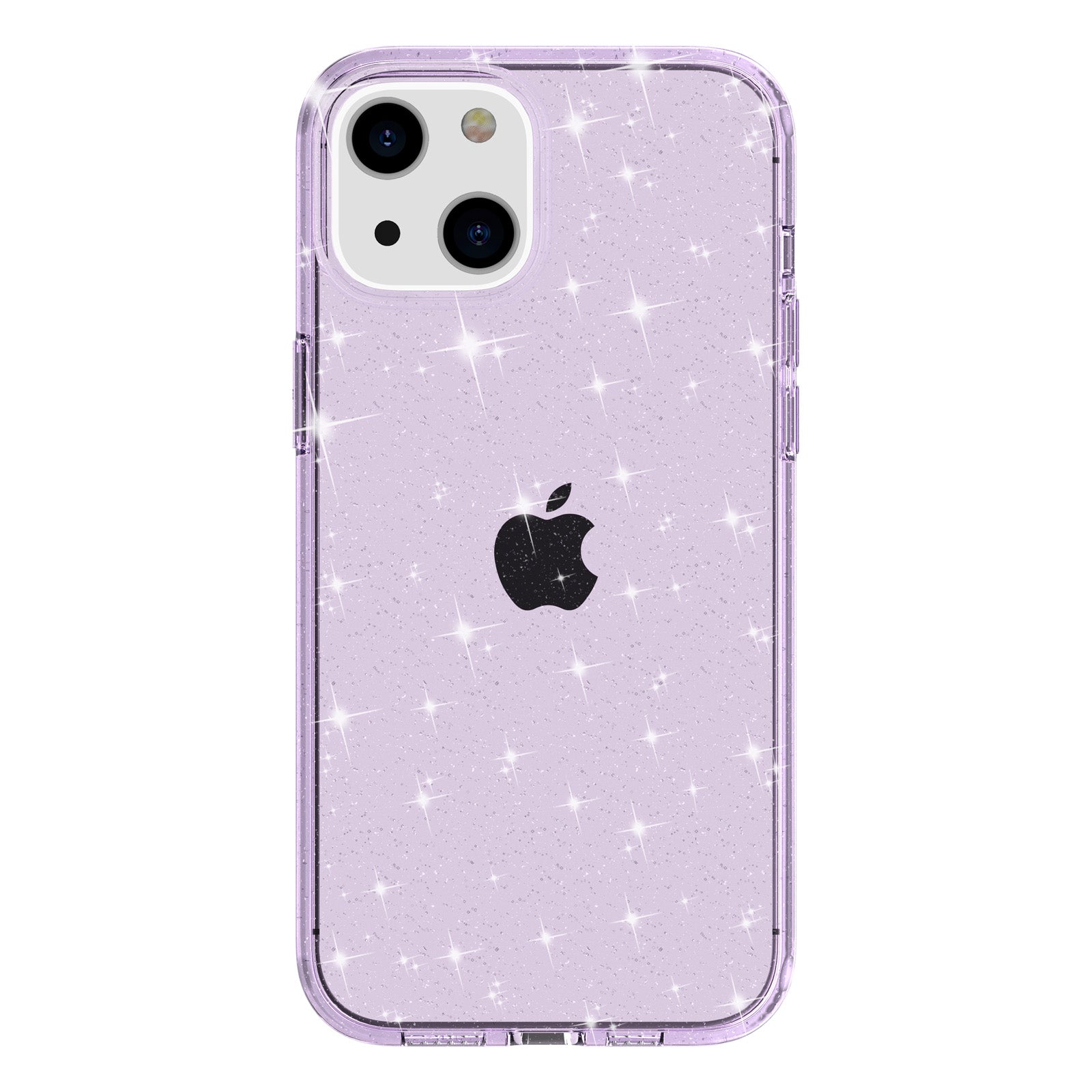 Uniqkart for iPhone 15 Bump Proof Protective Case Sparkly Glitter Hard PC + Soft TPU Phone Cover - Purple