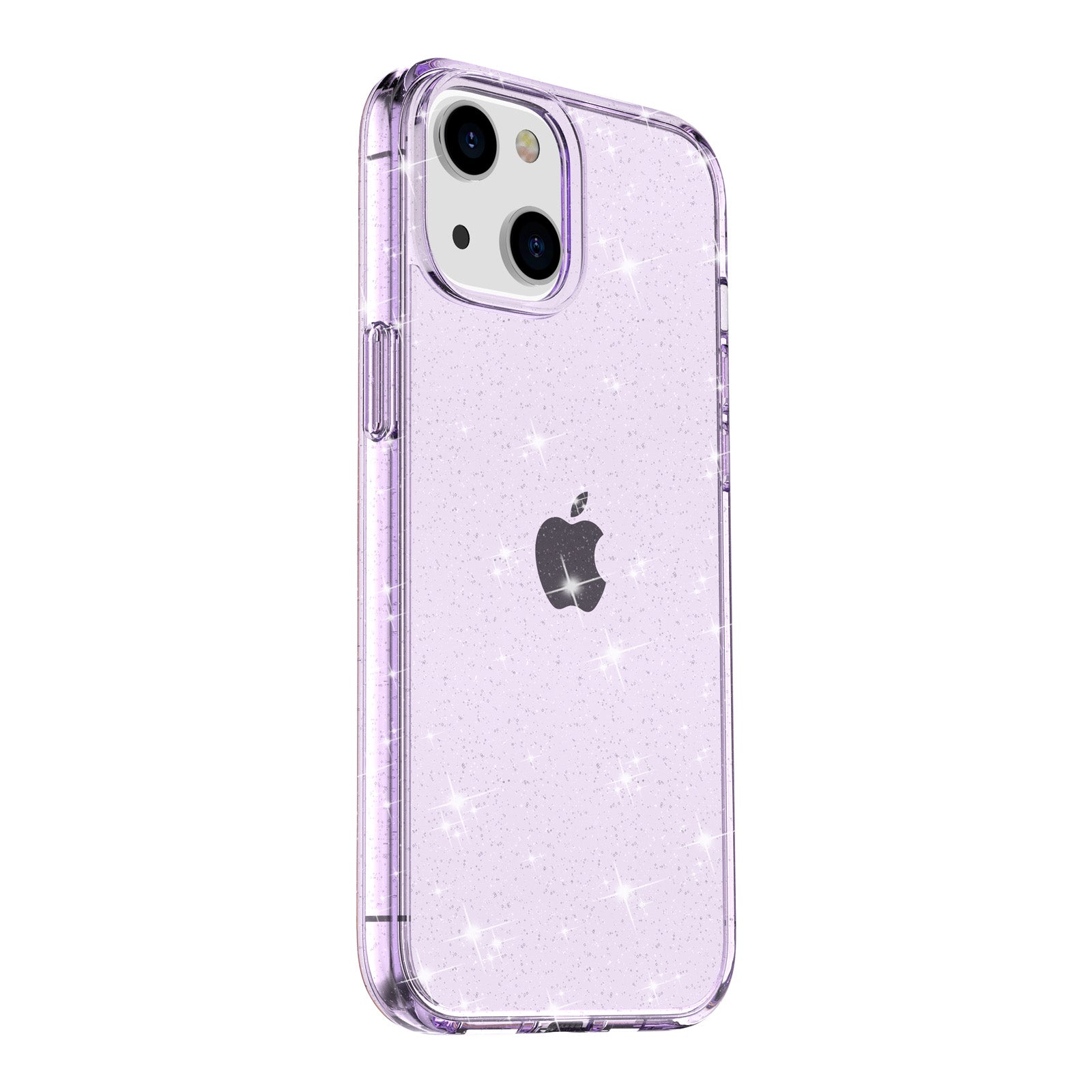 Uniqkart for iPhone 15 Bump Proof Protective Case Sparkly Glitter Hard PC + Soft TPU Phone Cover - Purple