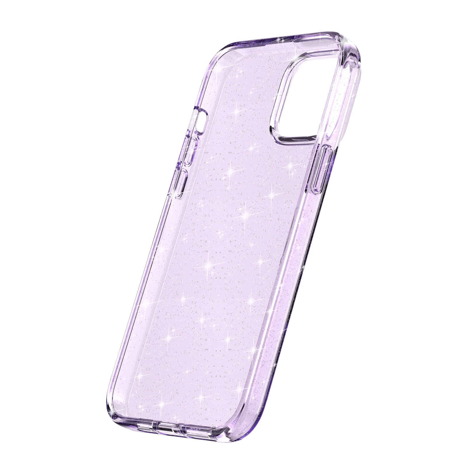 Uniqkart for iPhone 15 Bump Proof Protective Case Sparkly Glitter Hard PC + Soft TPU Phone Cover - Purple