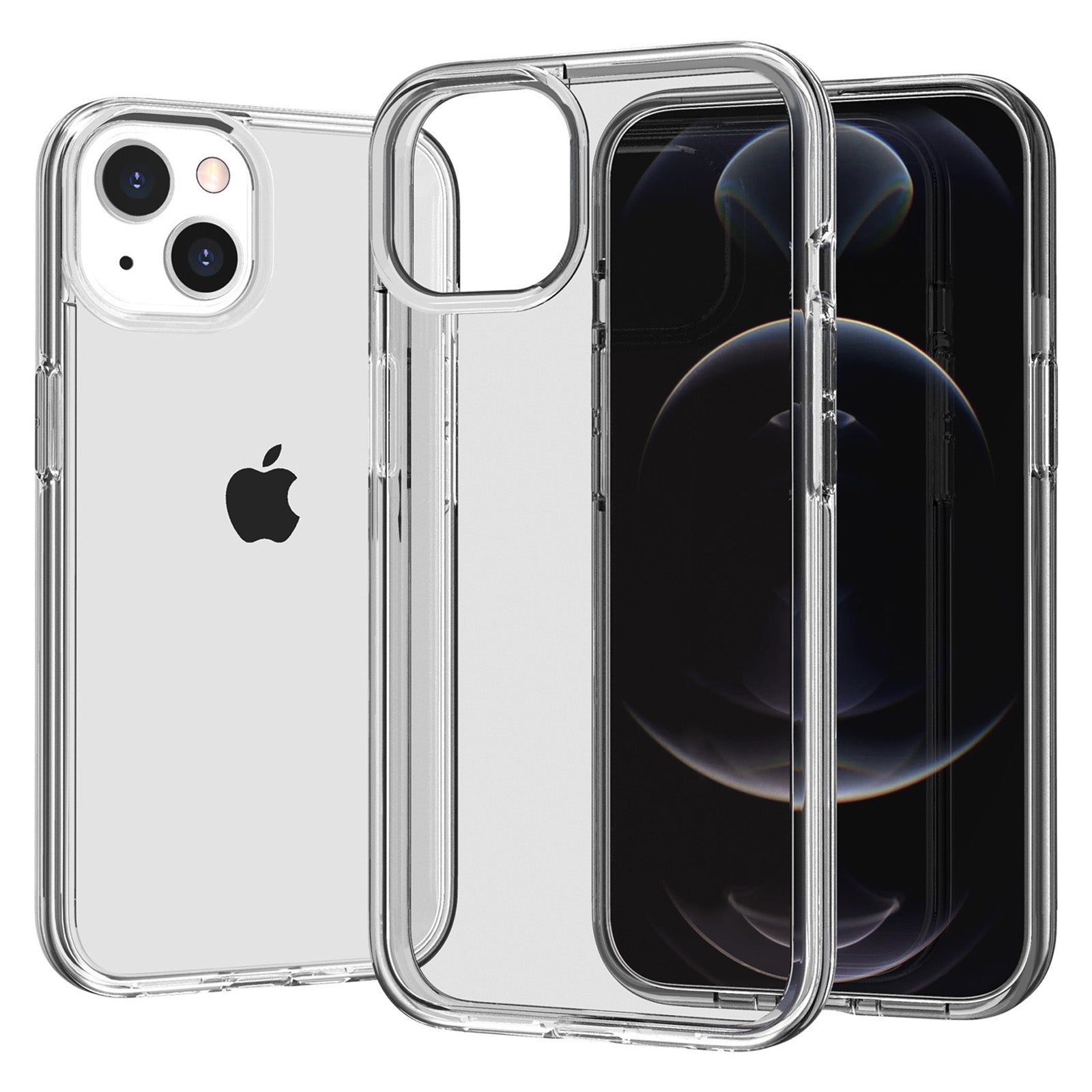 Transparent Phone Case for iPhone 15 , Hard PC + Soft TPU Case Anti-scratch Hybrid Cover - Transparent
