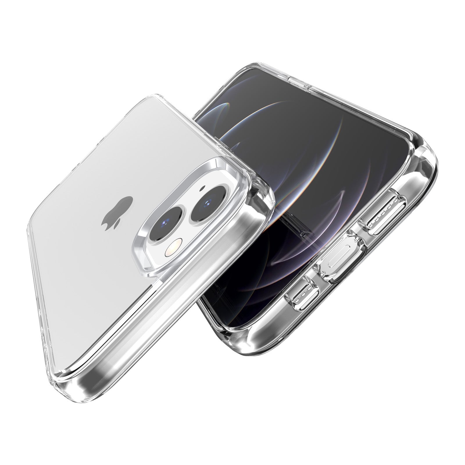 Transparent Phone Case for iPhone 15 , Hard PC + Soft TPU Case Anti-scratch Hybrid Cover - Transparent