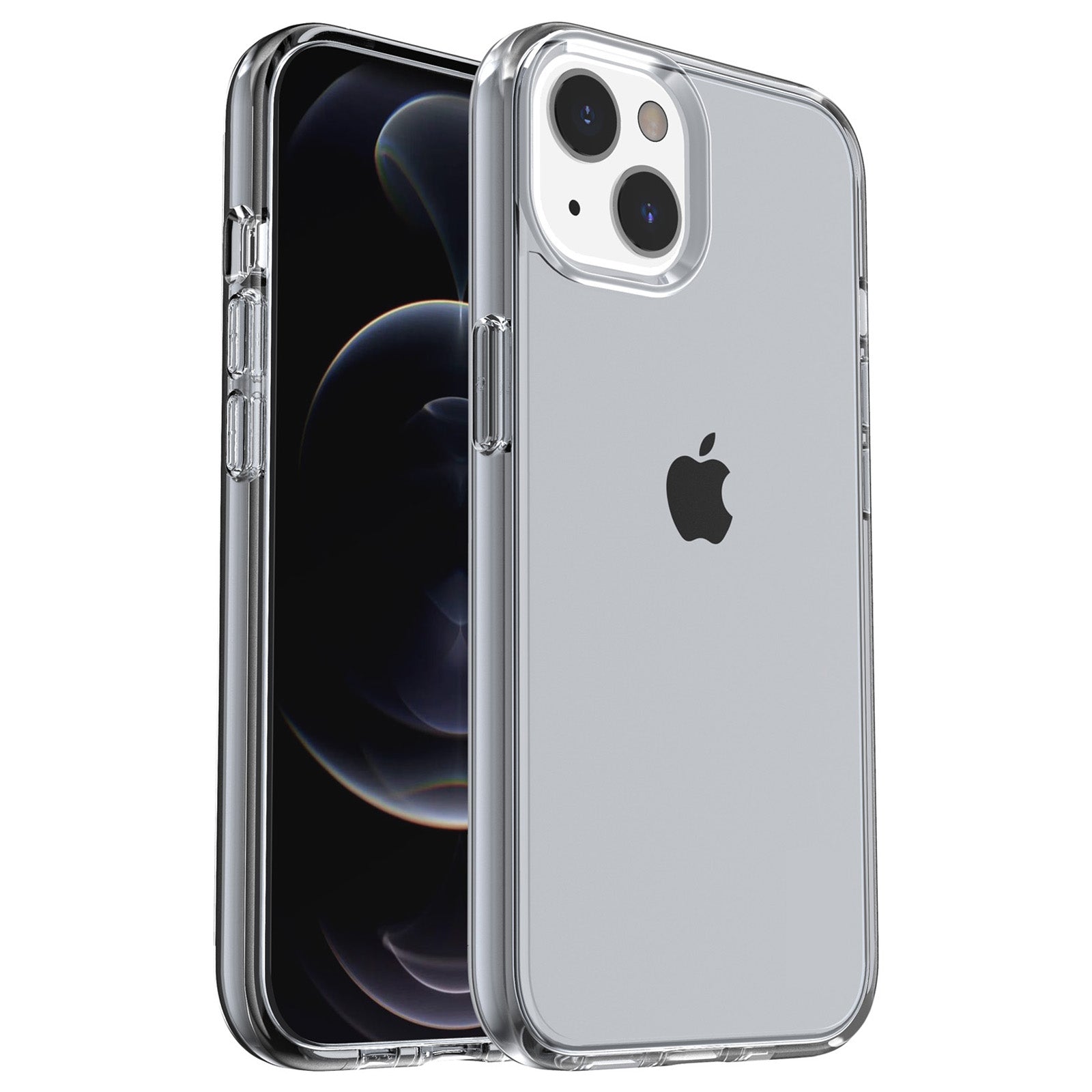 Transparent Phone Case for iPhone 15 , Hard PC + Soft TPU Case Anti-scratch Hybrid Cover - Transparent Grey
