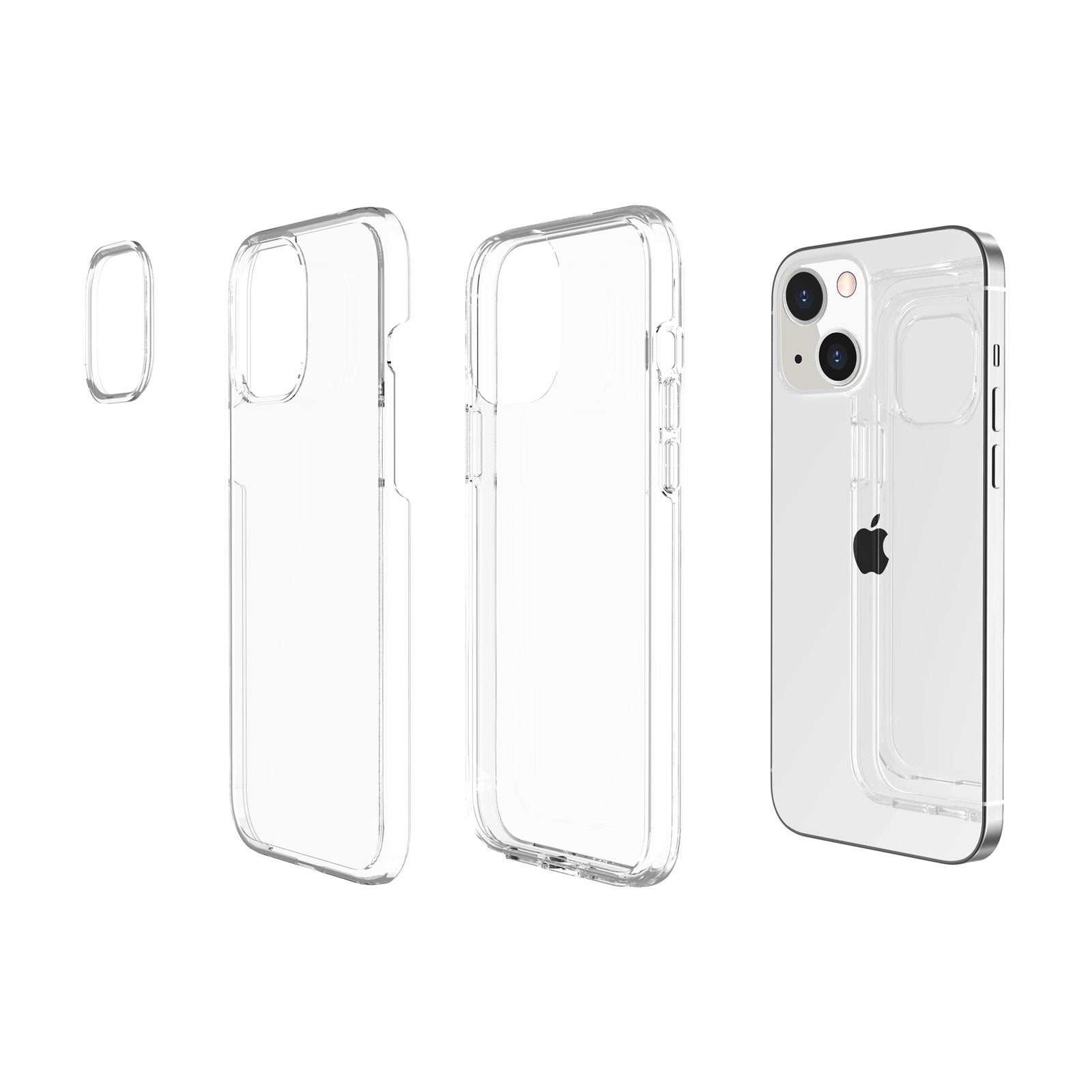 Phone Case for iPhone 15 Plus , Transparent Hard PC + Soft TPU Case Hybrid Cover - Transparent
