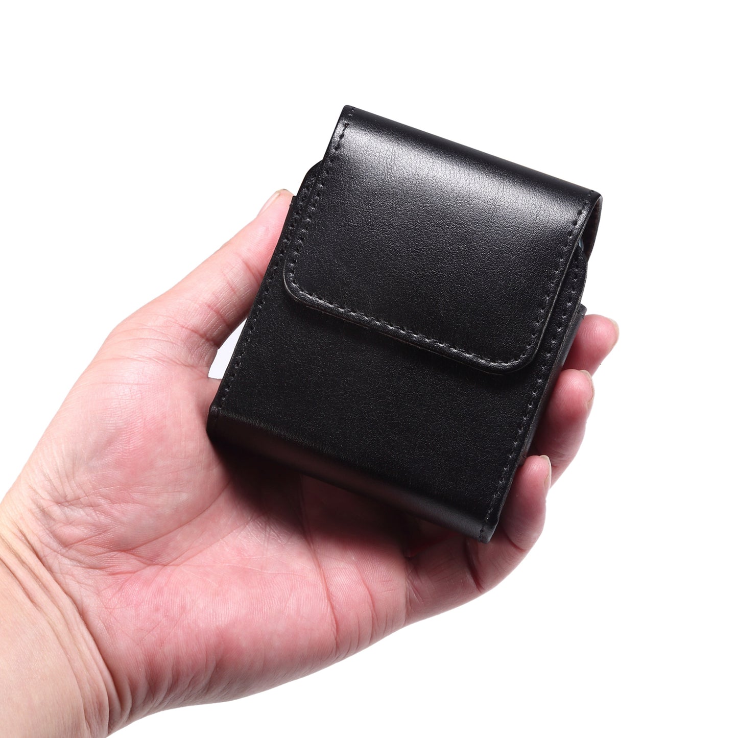 Genuine Leather Waist Folding Phone Bag for Huawei P50 Pocket / Pocket S / Samsung Galaxy Z Flip3 5G / Z Flip 5G / Z Flip, Belt Clip Magnetic Flip Phone Case