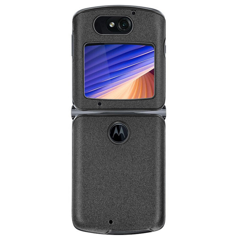 Sand Dermatoglyph Surface PU Leather Coated Plastic Cover for Motorola Razr 5G/Razr (2020) - Black
