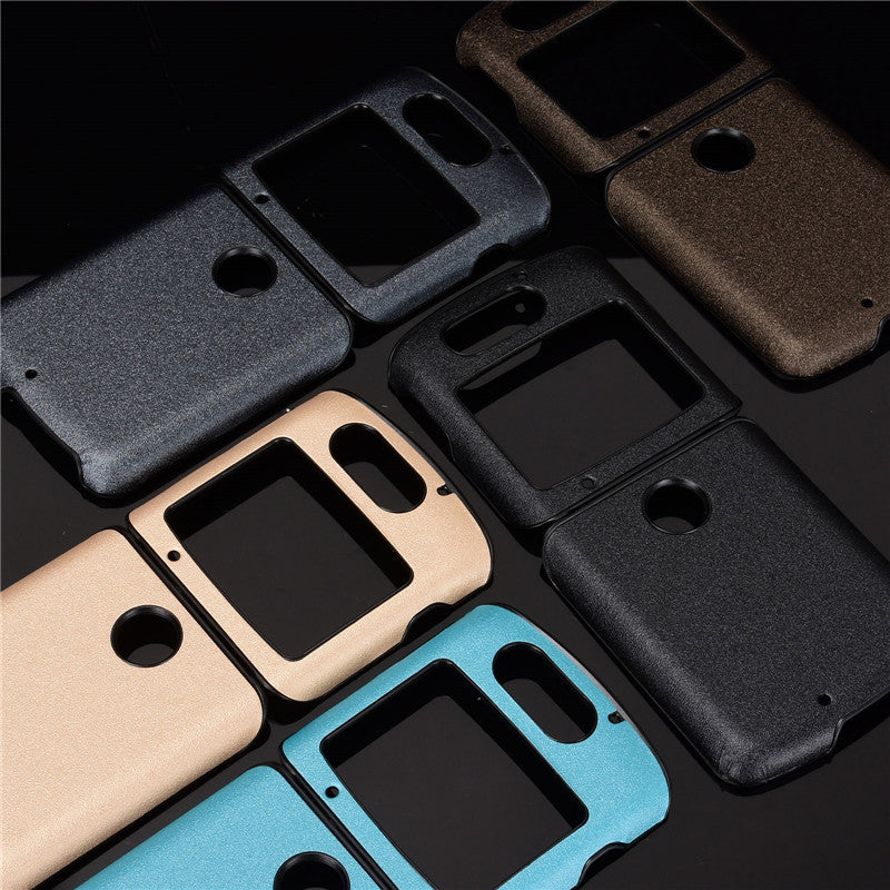 Sand Dermatoglyph Surface PU Leather Coated Plastic Cover for Motorola Razr 5G/Razr (2020) - Black