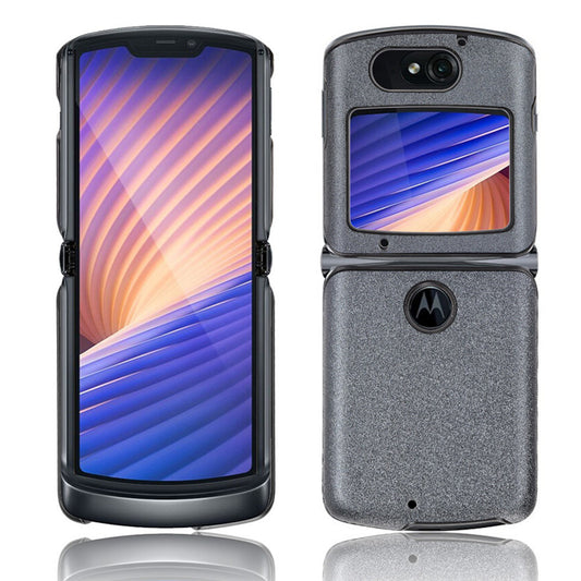 Sand Dermatoglyph Surface PU Leather Coated Plastic Cover for Motorola Razr 5G/Razr (2020) - Grey