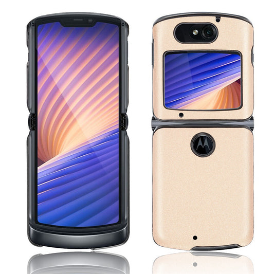 Sand Dermatoglyph Surface PU Leather Coated Plastic Cover for Motorola Razr 5G/Razr (2020) - Gold