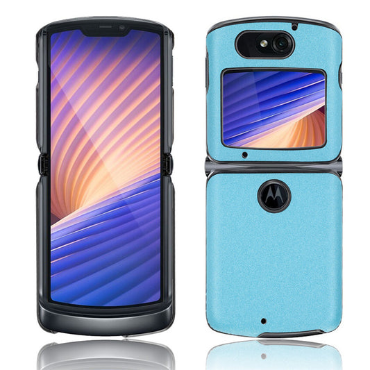 Sand Dermatoglyph Surface PU Leather Coated Plastic Cover for Motorola Razr 5G/Razr (2020) - Blue