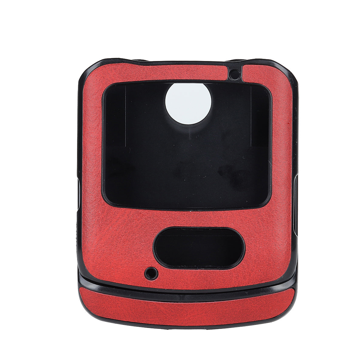 Leather Coated PC Phone Case for Motorola Razr 5G - Red