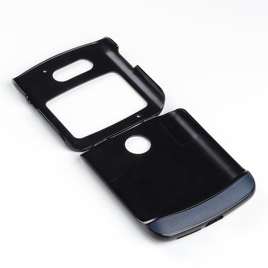 Leather Coated PC Phone Case for Motorola Razr 5G - Blue